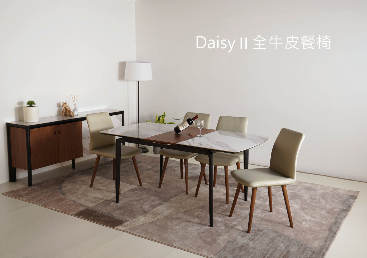餐桌椅推薦｜Daisy 黛西Ⅱ全牛皮餐椅｜沙發大師