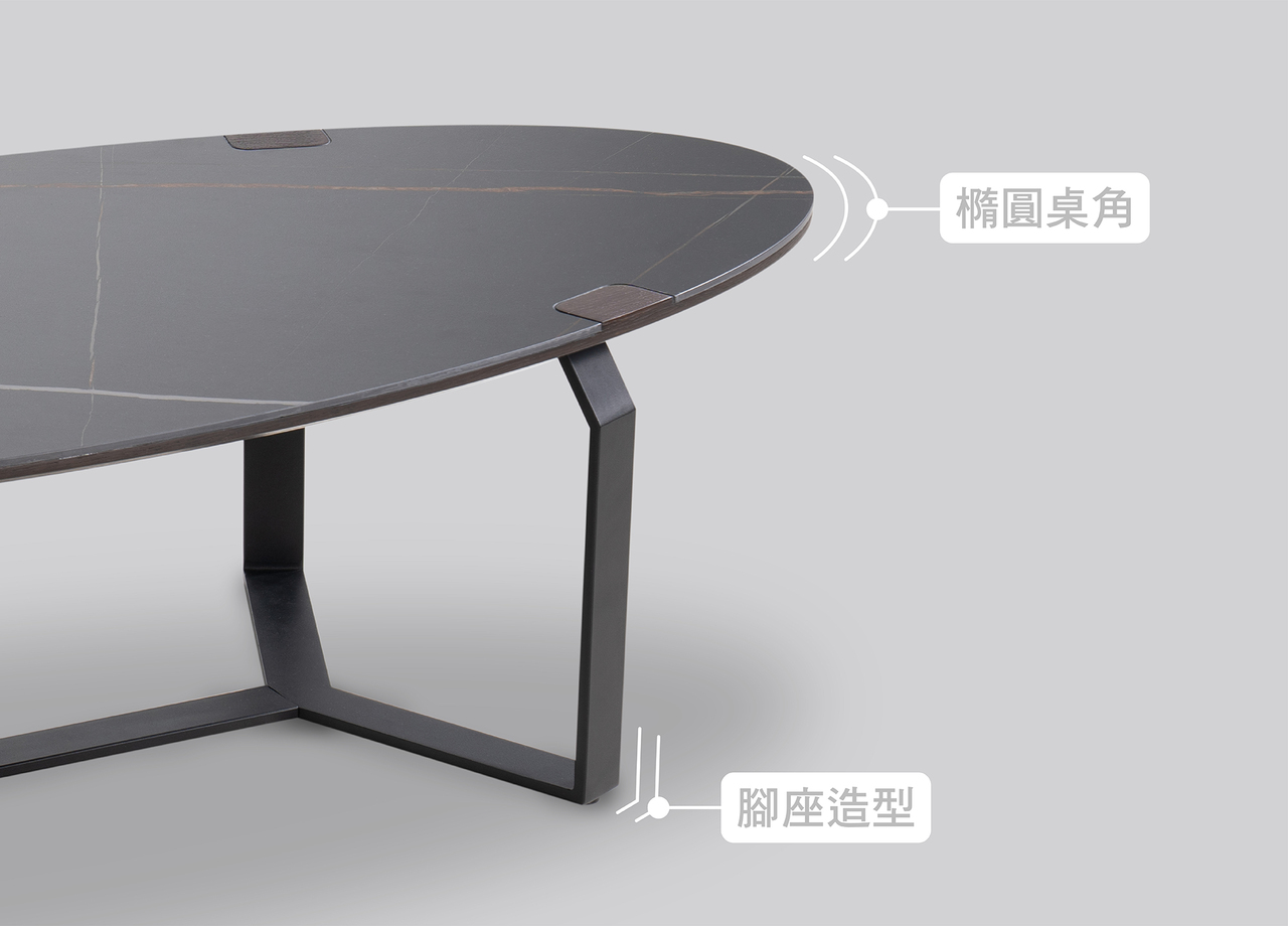 岩板茶几｜Lauren勞倫岩板橢圓大茶几｜沙發大師