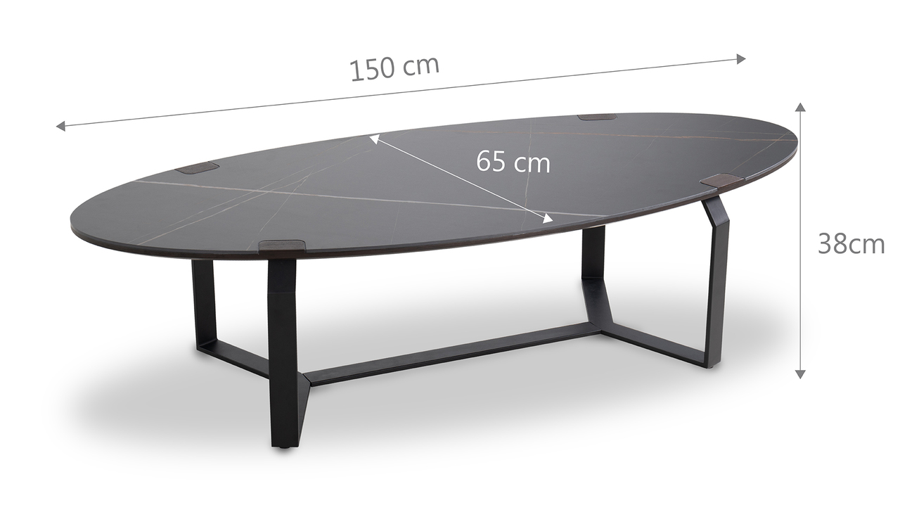 岩板茶几｜Lauren勞倫岩板橢圓大茶几｜沙發大師