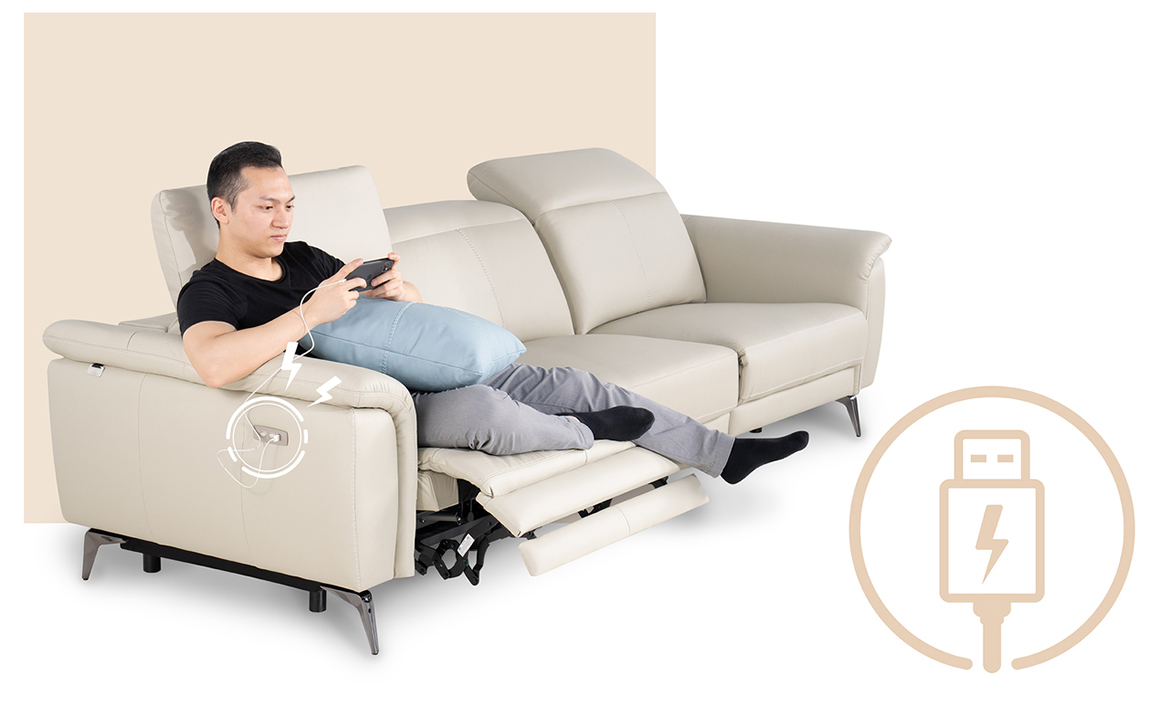 電動沙發推薦｜Milly 蜜莉全牛皮電動沙發｜沙發大師