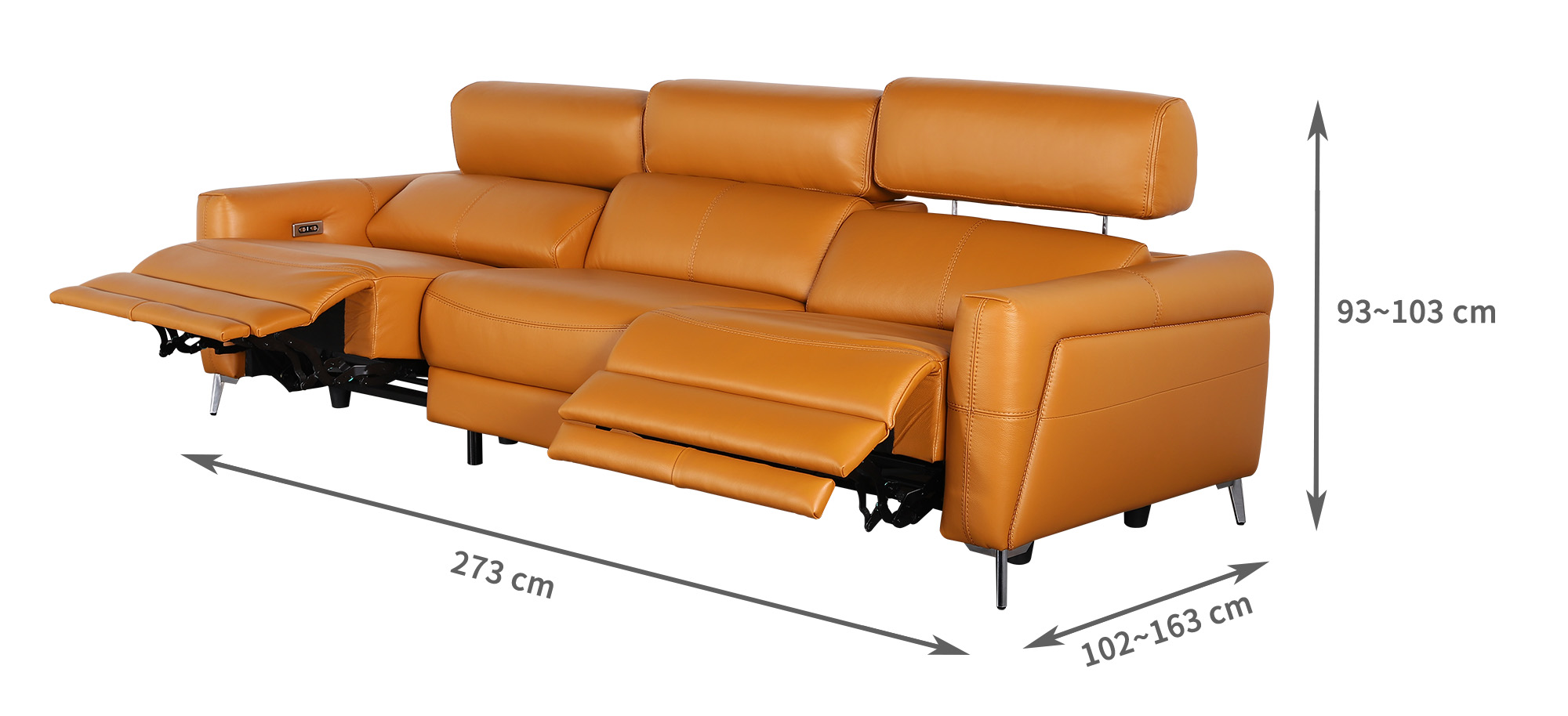 沙發大師｜Louie路易全牛皮電動沙發｜沙發大師
