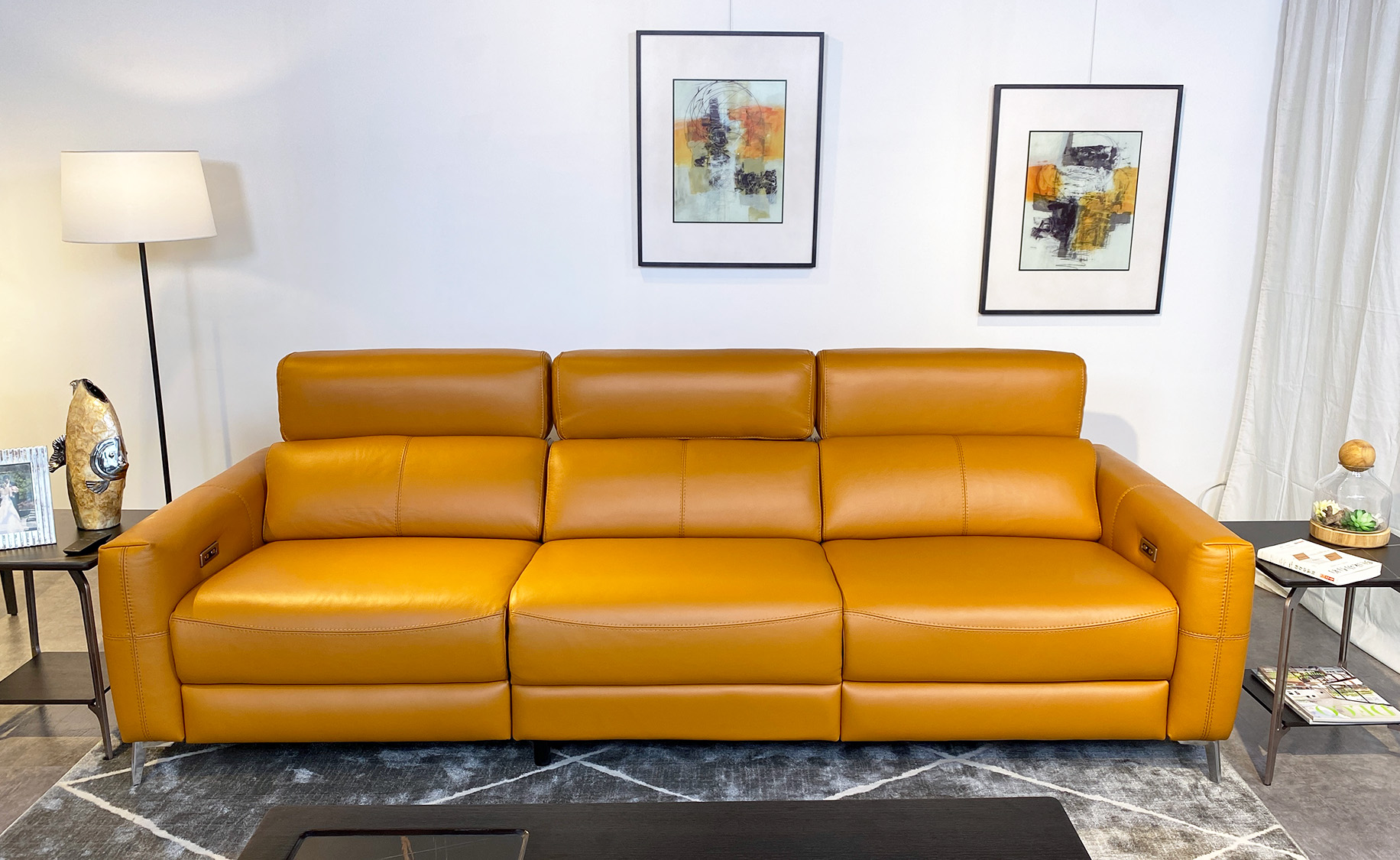 沙發大師｜Louie路易全牛皮電動沙發｜沙發大師